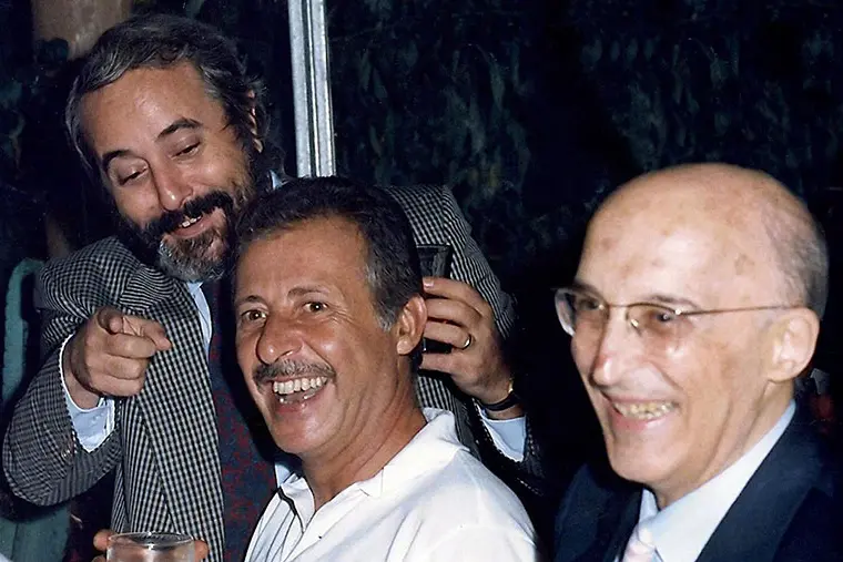 Borsellino con i giudici Falcone e Antonino Caponnetto