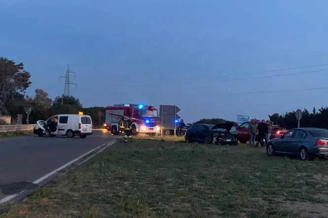 L'incidente a Bancali (foto L'Unione Sarda - Pala)