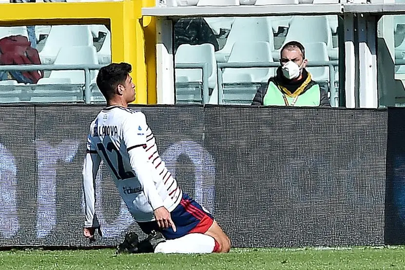 Bellanova esulta dopo il gol al Torino (Ansa)