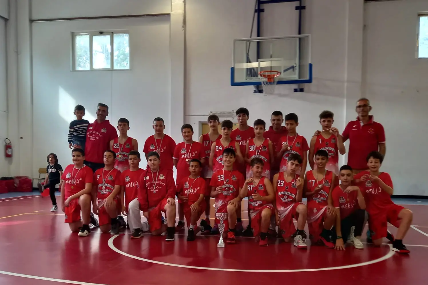 Il Basket Ghilarza che ha vinto il titolo Ragazzi, categoria &quot;Gold&quot;, domenica scorsa (foto concessa da MSP Sardegna)