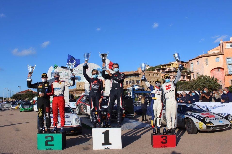 Il podio assoluto del 3º Rally Internazionale Storico Costa Smeralda (foto Vanna Chessa)