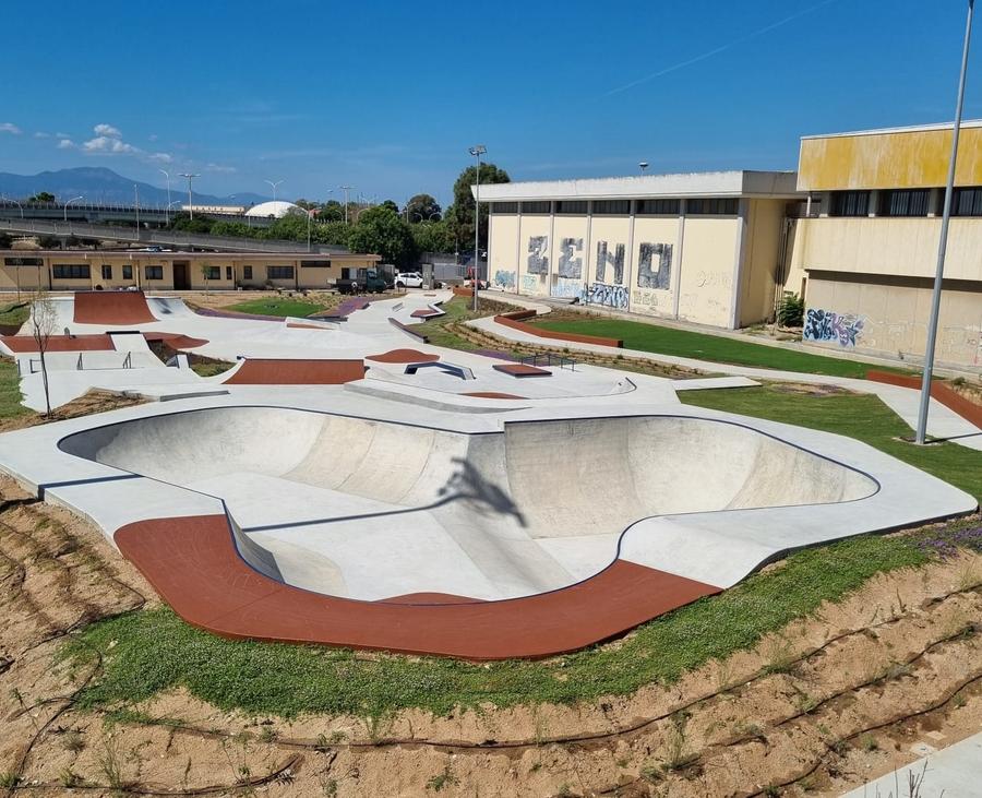 Cagliari, giù il velo del nuovo skatepark a Monte Mixi