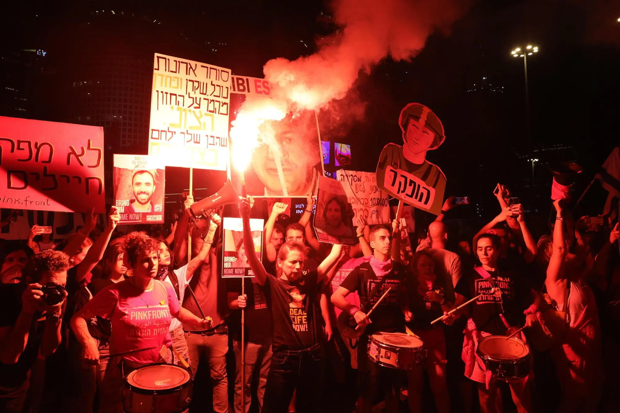 Proteste a Tel Aviv (foto Ansa/Epa)