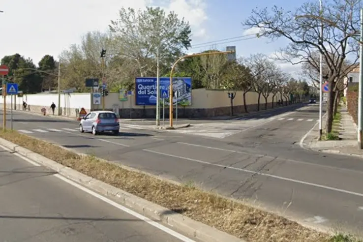Uno dei punti in cui è prevista una rotatoria in viale Poetto