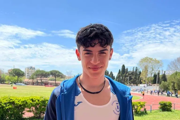 Diego Nappi, 15 anni, sprinter dell'Atletica Porto Torres (foto Lasio).