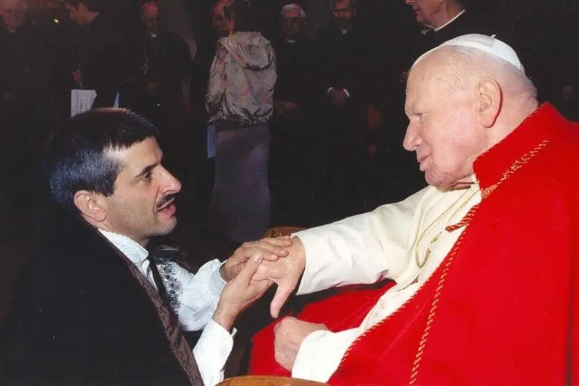 Orlando Mascia con Papa Giovanni (foto Serreli)