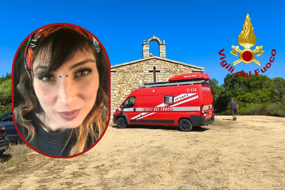 Cinzia Pinna (nel riquadro) e un momento delle ricerche