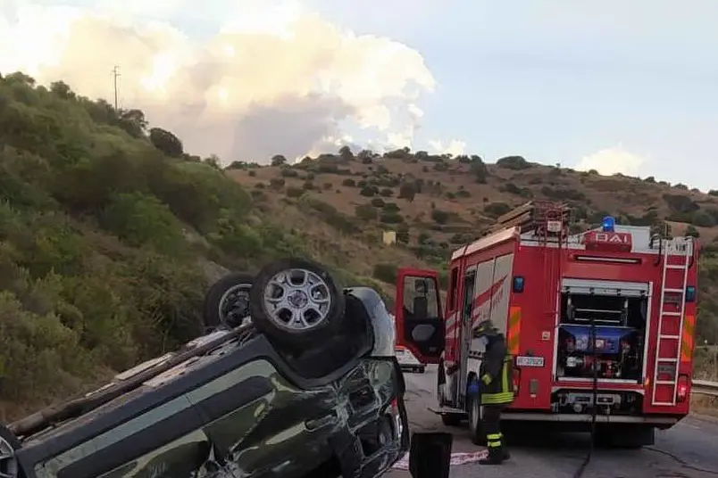 Il luogo dell'incidente (Foto Vigili del fuoco)