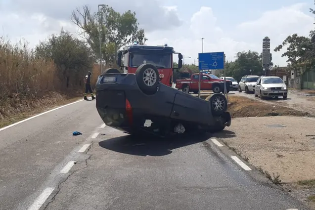 L'incidente (foto Serreli)