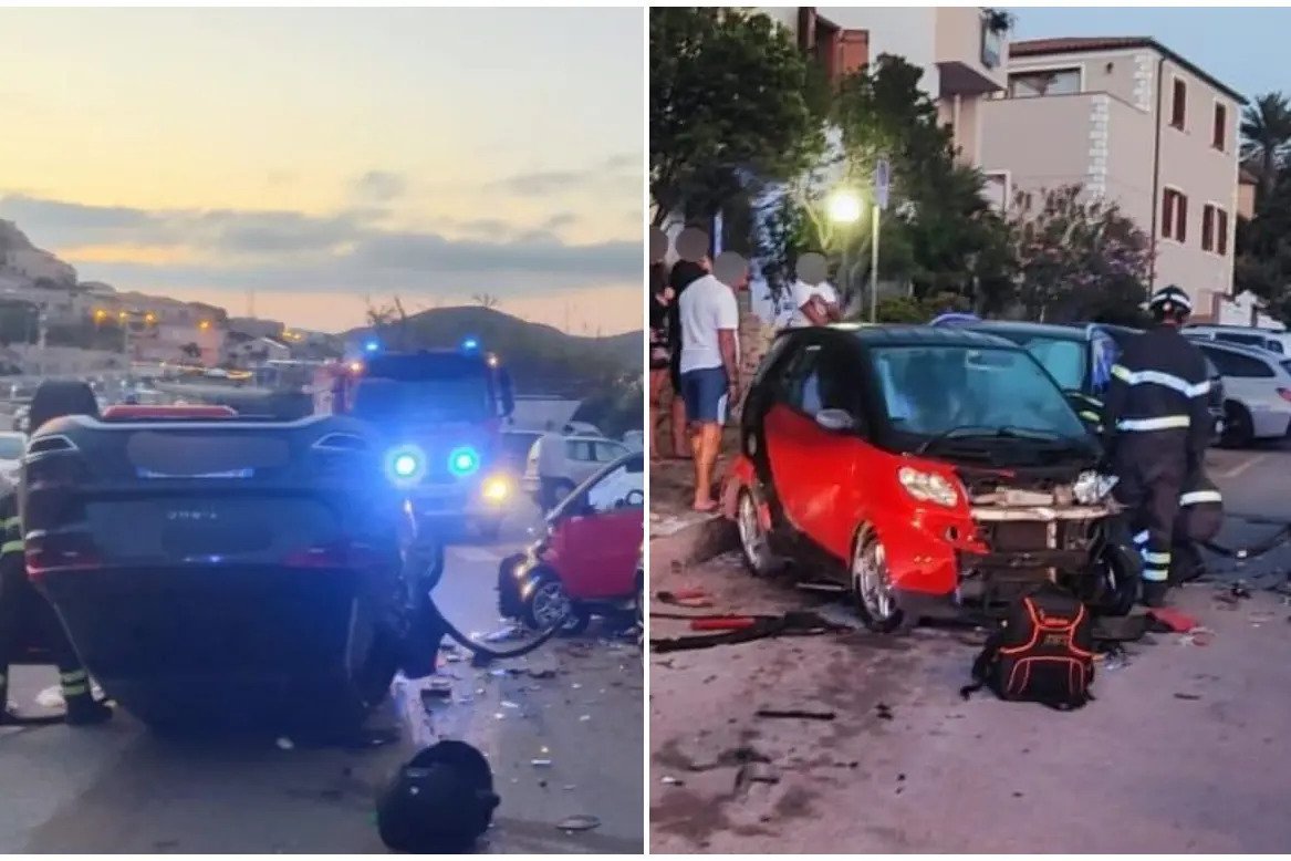 L'incidente a La Maddalena (foto vigili del fuoco)