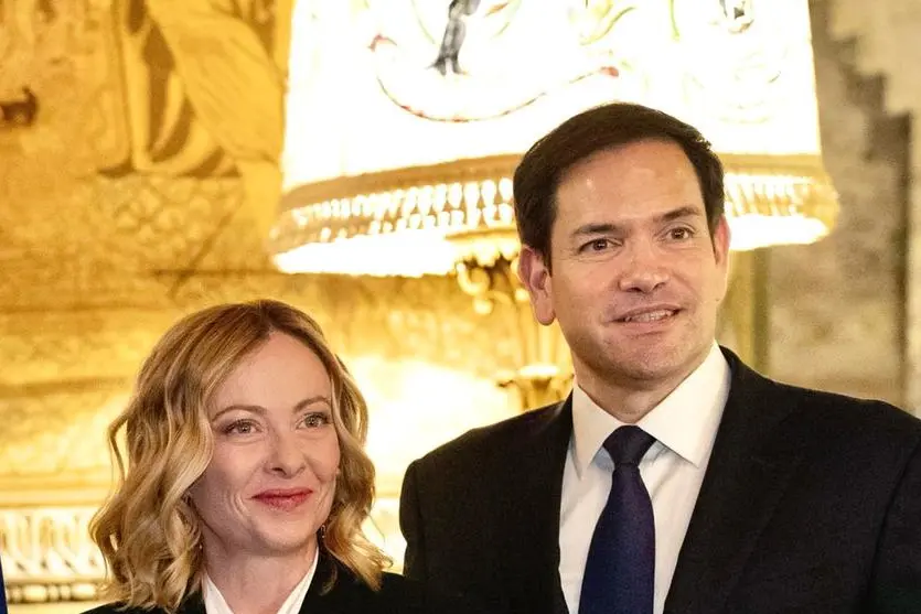 Giorgia Meloni e Marco Rubio (foto Ansa/Epa)