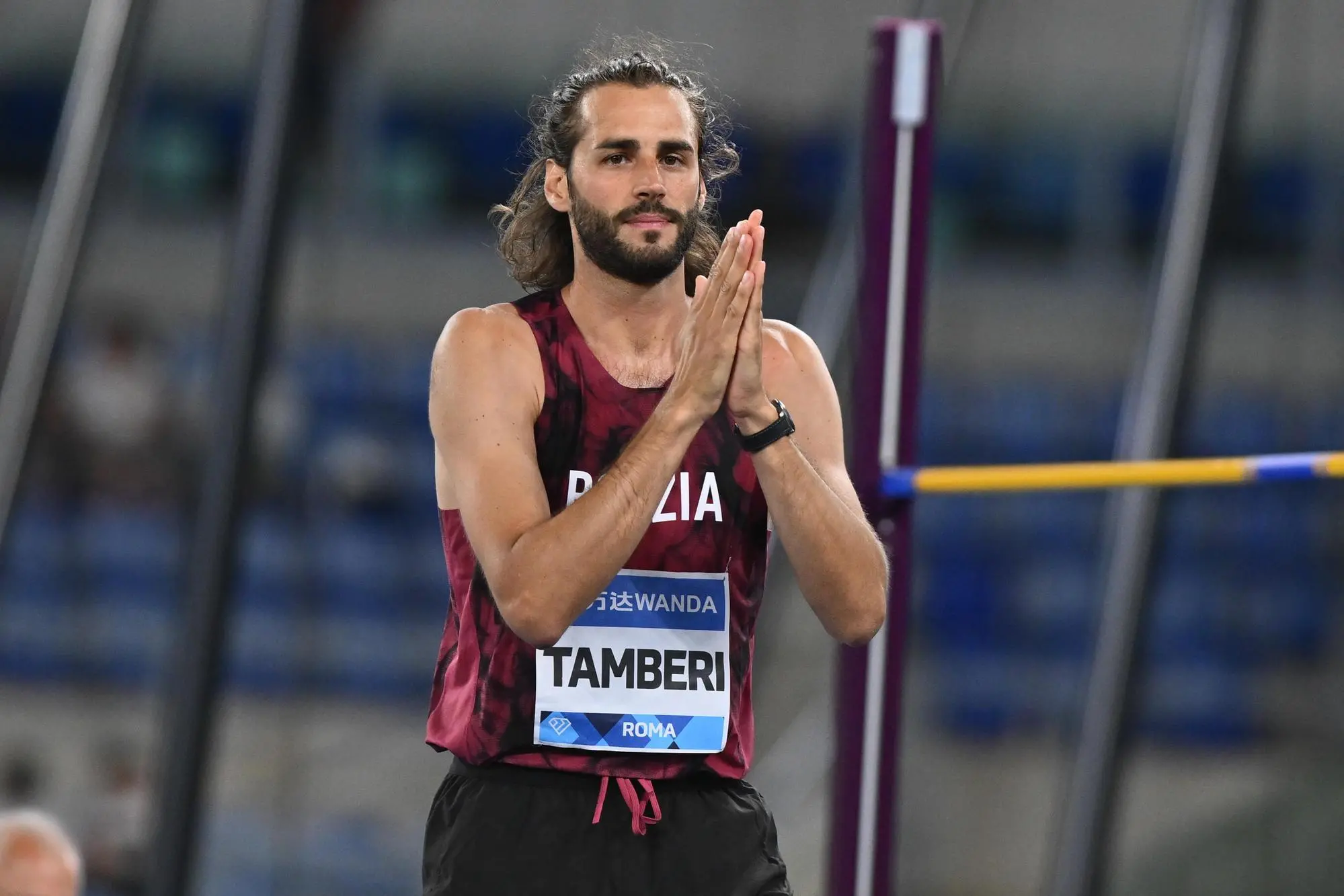 Gianmarco TAMBERI (ITA) competes in the High Jump Men during the IAAF Wanda Diamond League: Golden Gala Pietro Mennea at Olympic Stadium, in Rome, Italy, 6 June 2025. ANSA/Domenico Cippitelli