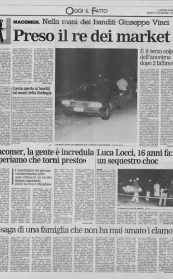 La notizia su una pagina de L'Unione Sarda