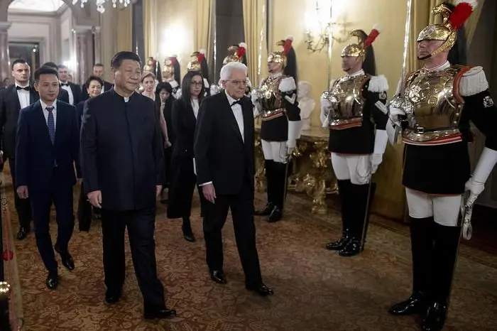 Il presidente cinese Xi Jinping a Roma (foto Ansa)