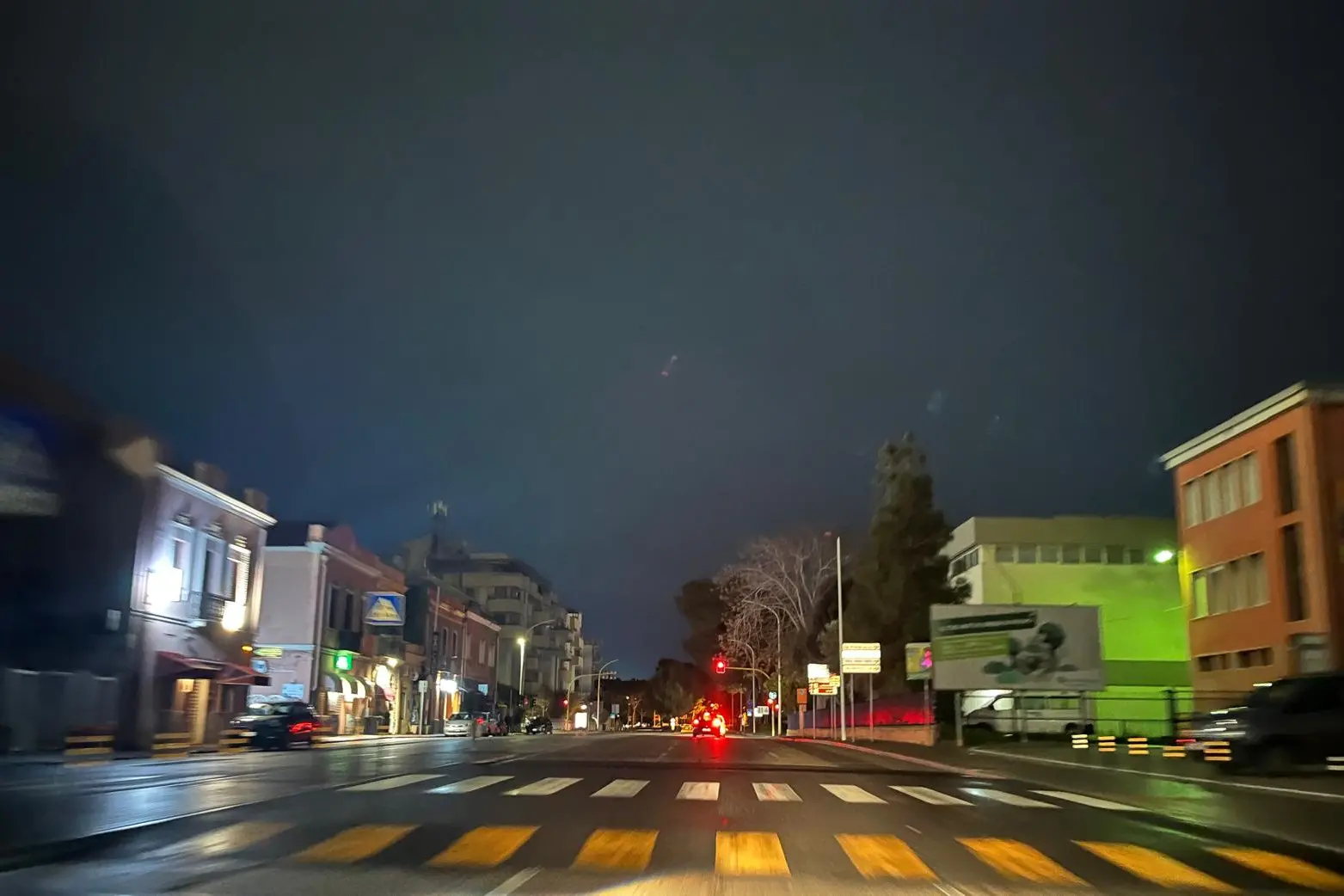 Cagliari, viale Diaz al buio (L'Unione Sarda)