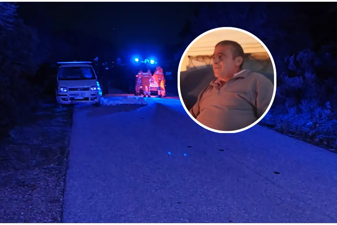 Andrea Puddu nel riquadro, in foto il luogo dell'incidente in località Sa Serra (G. Locci)