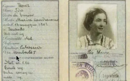 La carta d'identità falsa che Ines usa durante il periodo di clandestinità