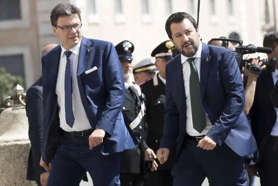 Giancarlo Giorgetti e Matteo Salvini