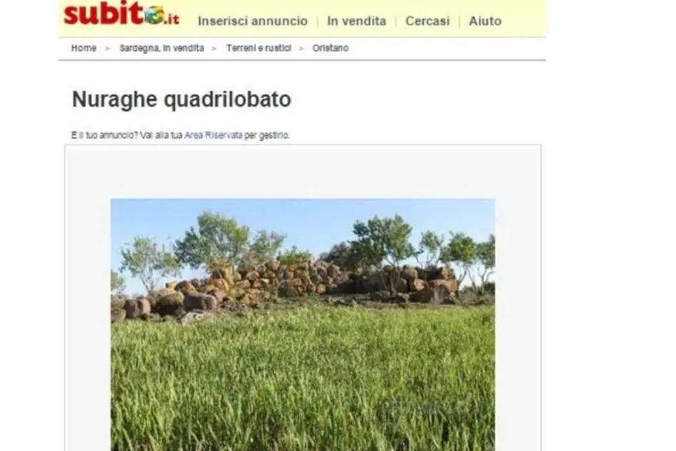 L'annuncio su subito.it