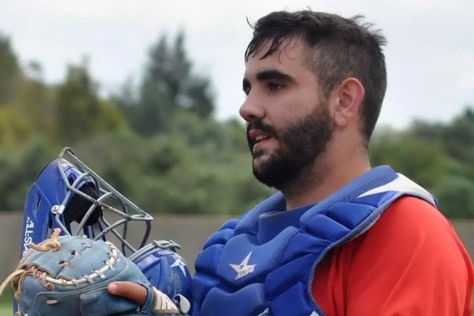 Federico Sireus, catcher del Cagliari Baseball (foto Gianclaudio Ghiani)