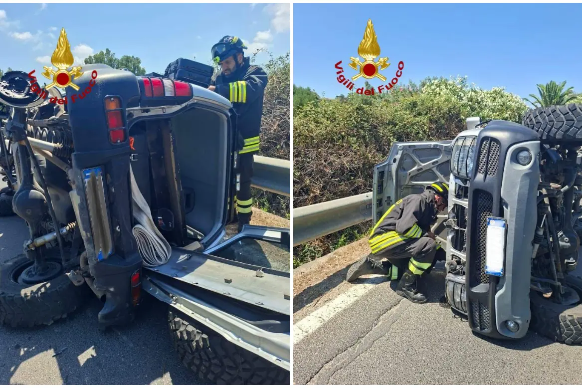 L'incidente a Siniscola (foto Vigili del fuoco)