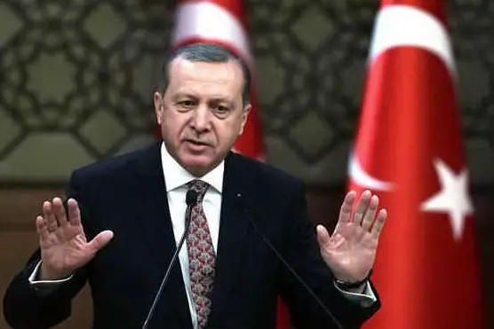 Il presidente turco Erdogan (Ansa)