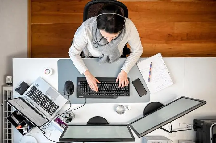 Lavoro al pc (foto Ansa)