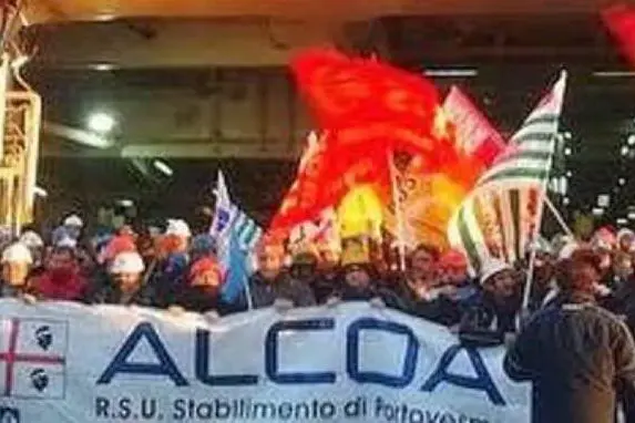 Protesta lavoratori Alcoa
