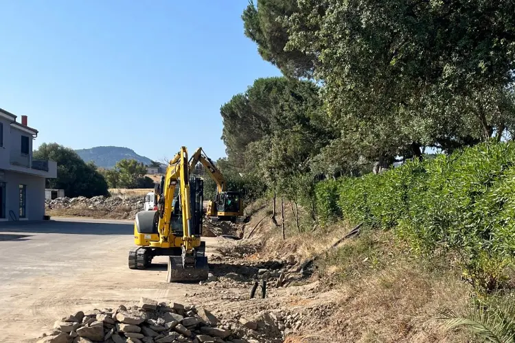 Lavori sull'opera di difesa idraulica-Valledoria (foto concessa)