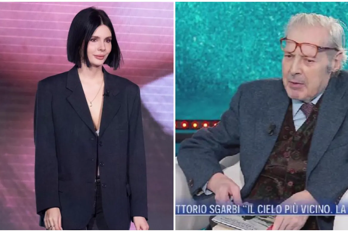 Evelina Sgarbi a Verissimo, il padre Vittorio a Domenica In (foto Instagram Verissimo e frame Rai)