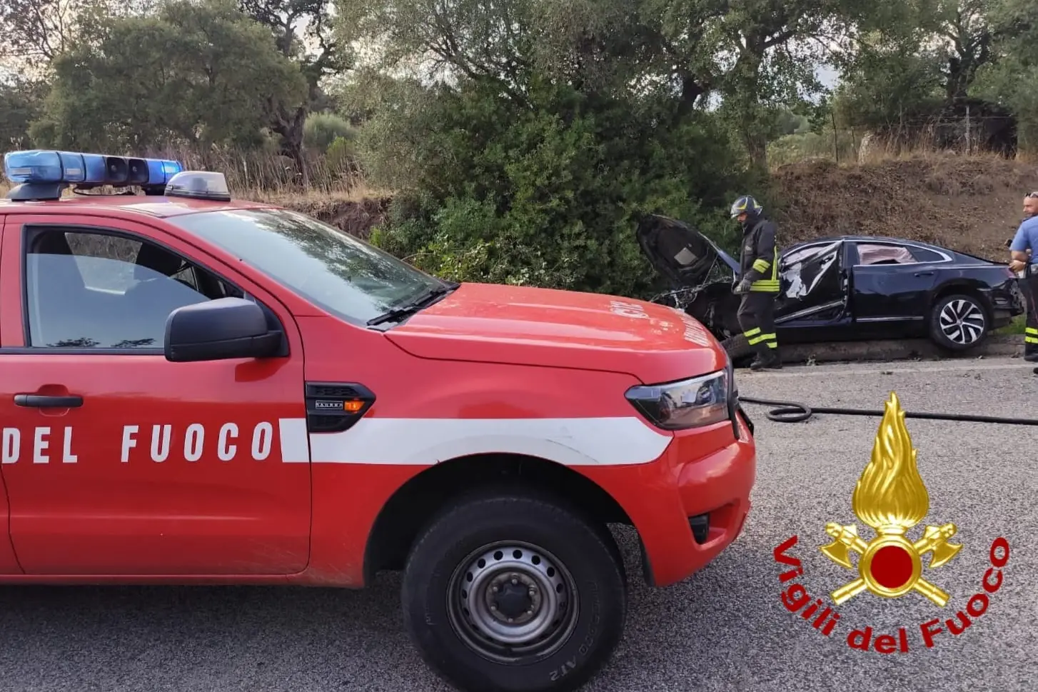 L'incidente (foto Vigili del fuoco)