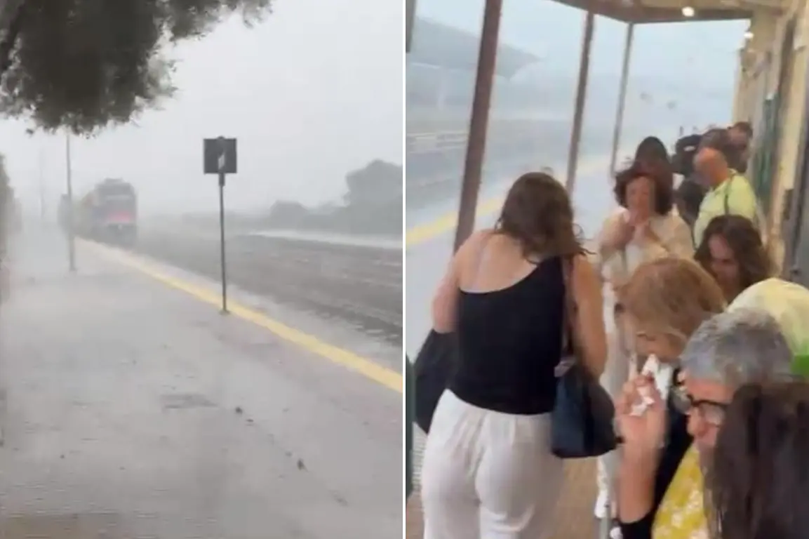 Treno fermo in mezzo al nulla, passeggeri abbandonati sotto il diluvio