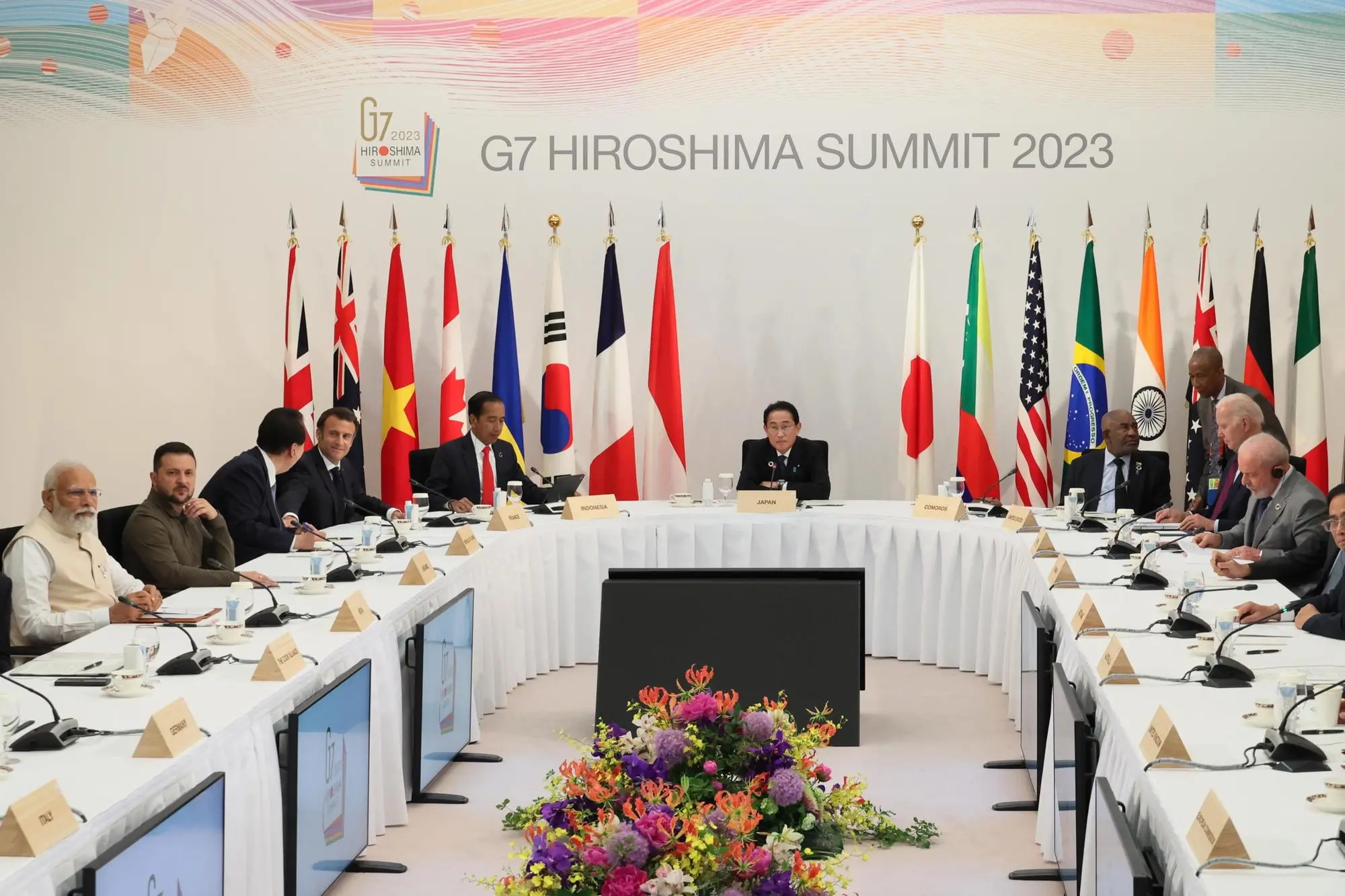 Un incontro al G7 (Ansa - Epa)
