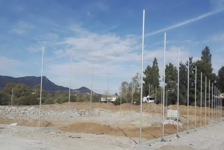 Il cantiere della cittadella sportiva a Sarroch