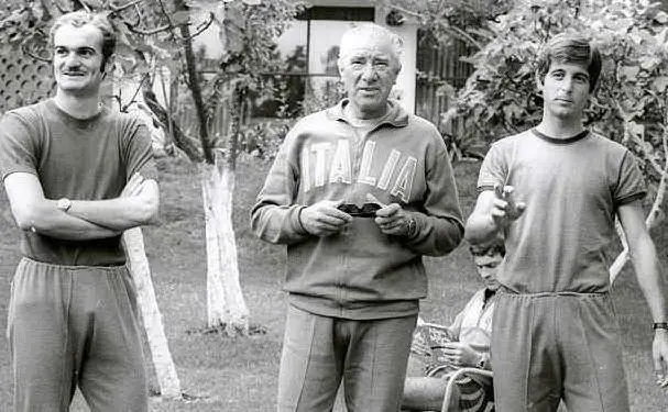 Il ct Valcareggi con Mazzola e Rivera