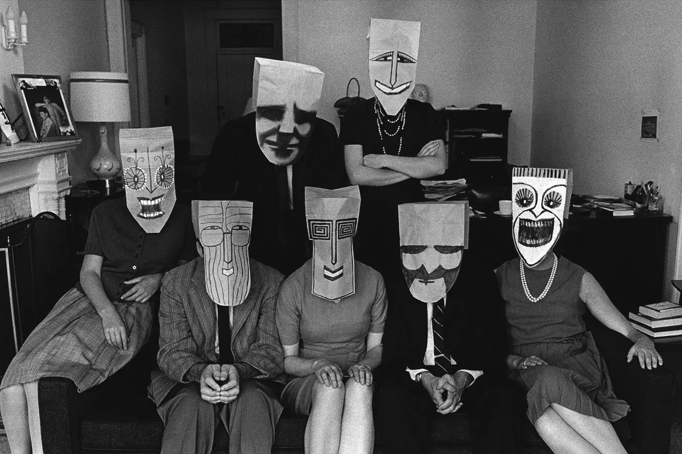 Le celebri maschere create da Steinberg (foto concessa)