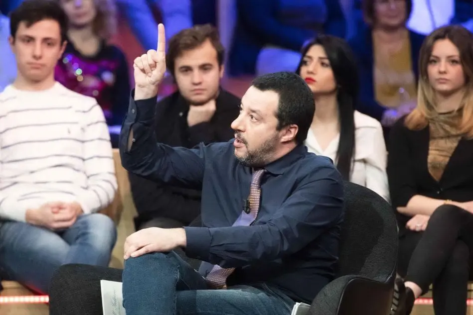 Matteo Salvini a Quarta Repubblica (Ansa)