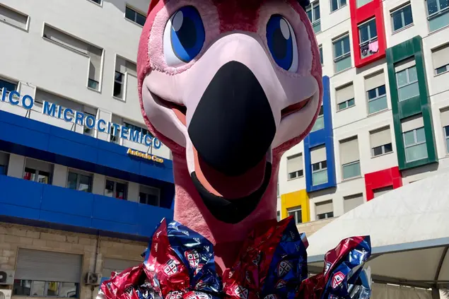 Pully porta le uova di Pasqua rossoblù al Microcitemico (Cagliari calcio)