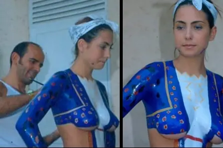Piero Del Drò con una modella