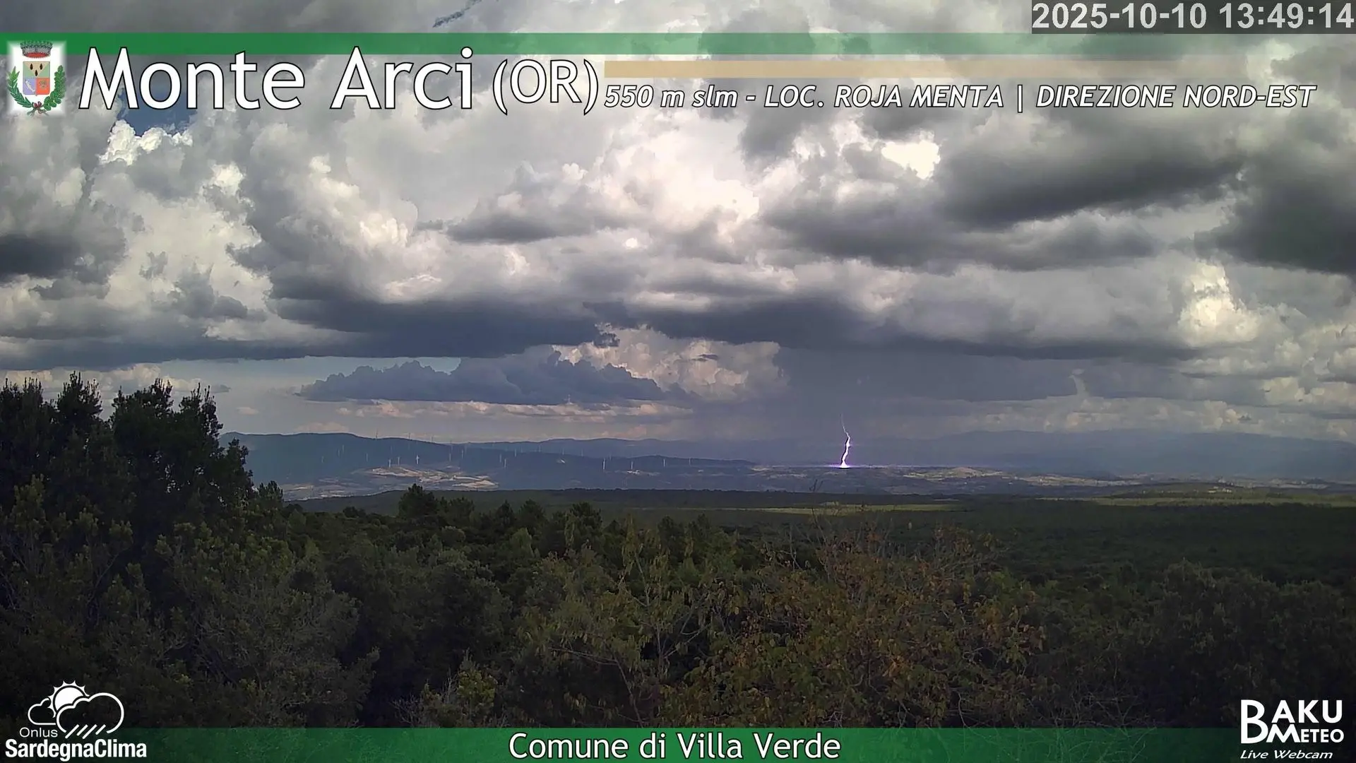 Il fulmine ripreso dalla webcam