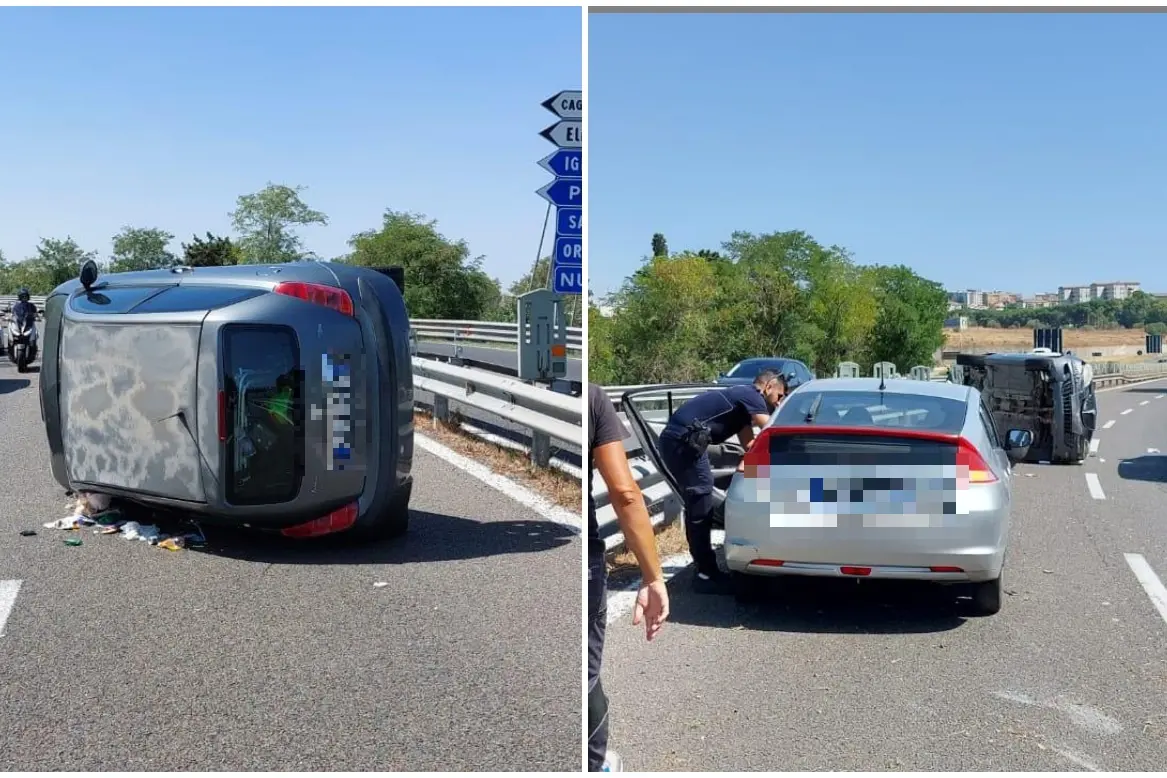 Due immagini dell'incidente (foto Serreli)