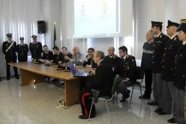 La conferenza stampa di carabinieri e polizia ad Oristano - foto Chergia