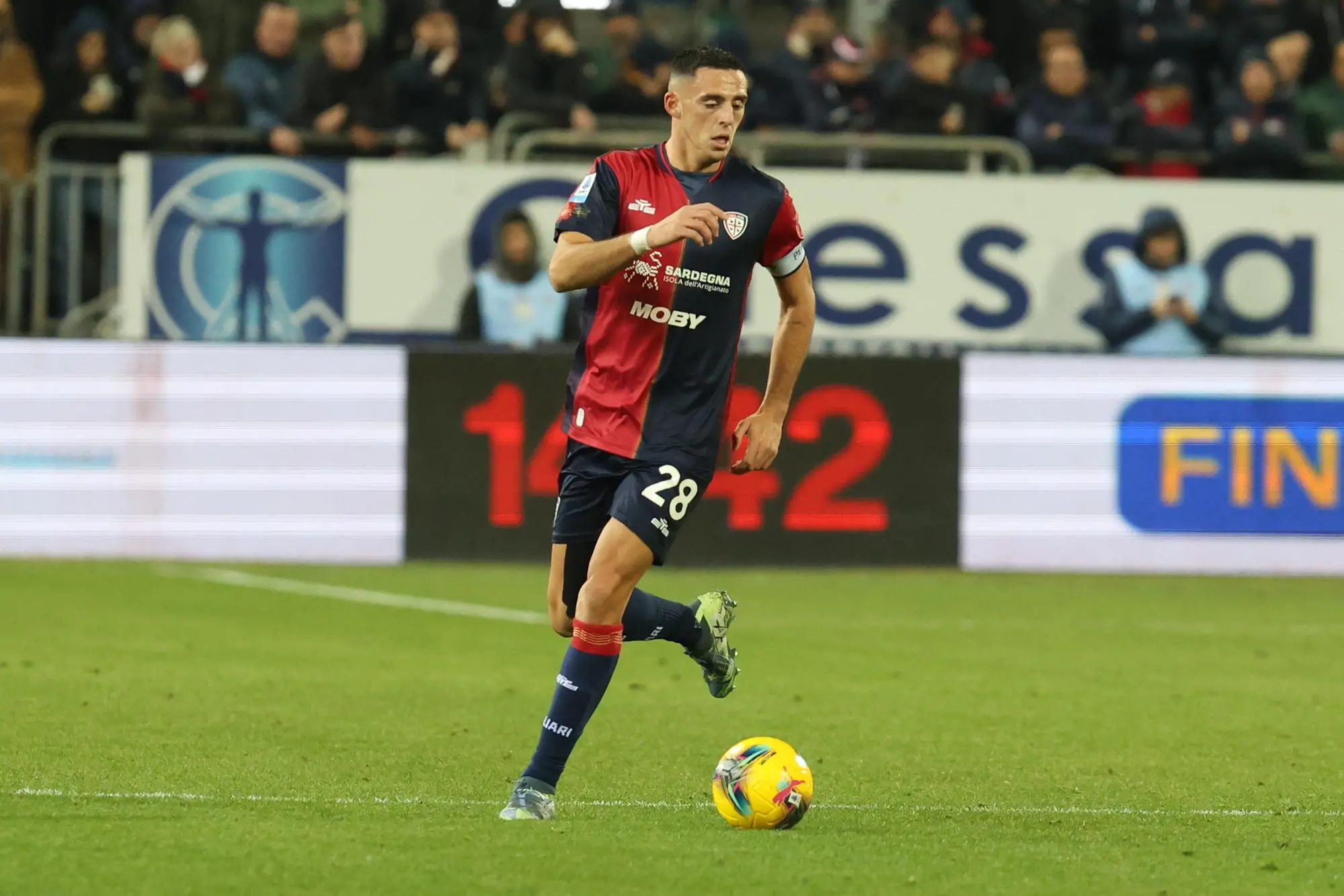 Gabriele Zappa in Cagliari-Inter (foto Ansa)