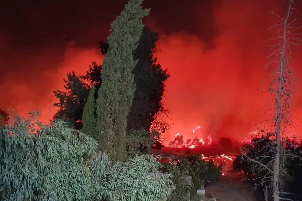 L'incendio a San Priamo (Foto: Vigili del fuoco)