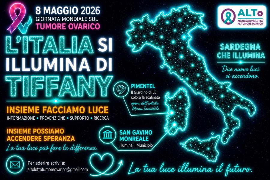 Sassari si tinge di verde Tiffany per la lotta al tumore ovarico