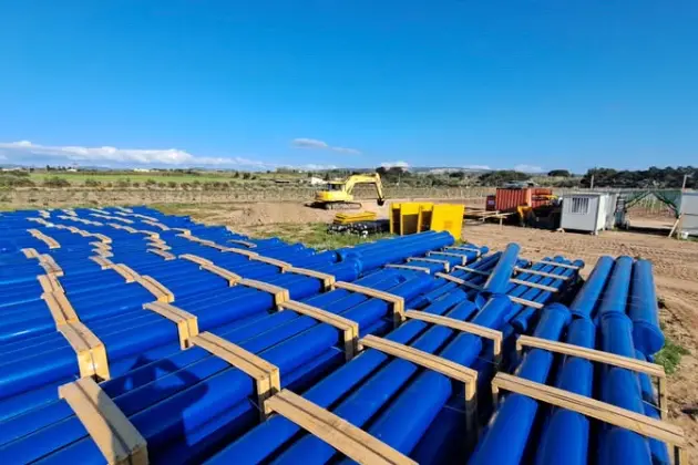 I lavori di Abbanoa a Platamona (foto concessa)