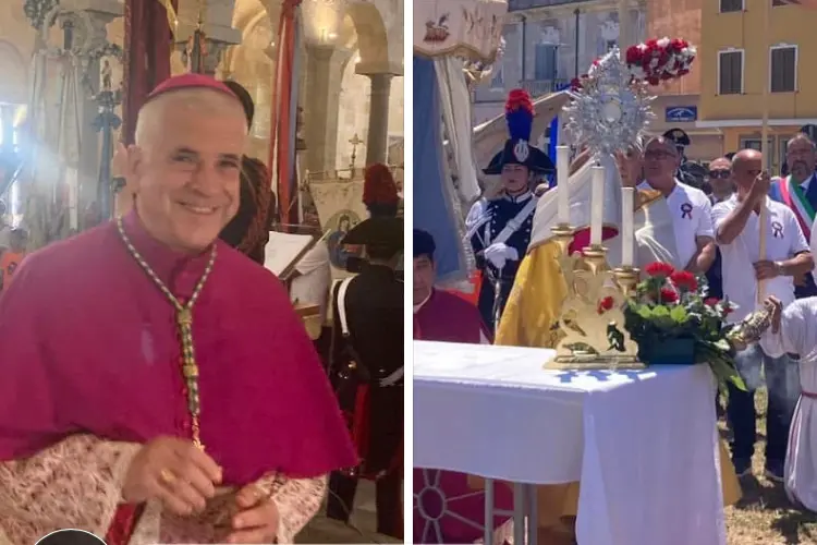 L'arcivescovo Soddu ha presieduto il Pontificale e la cerimonia a mare (foto Pala)