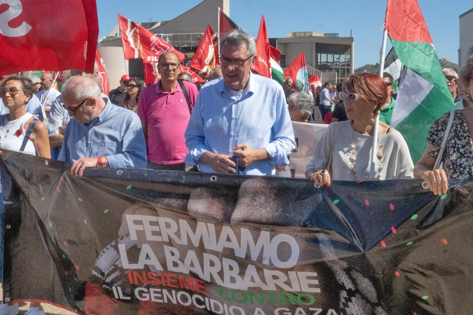 Cagliari 18 settembre 2025- Manifestazione pro-Palestina della CGIL - Landini - S. Anedda Endrich