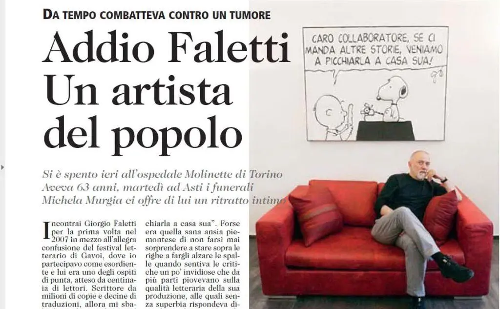 L'articolo firmato da Michela Murgia uscito su &quot;L'Unione Sarda&quot;
