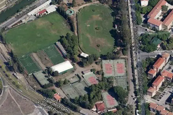 Veduta aerea del Campo Rossi (Foto Google maps)